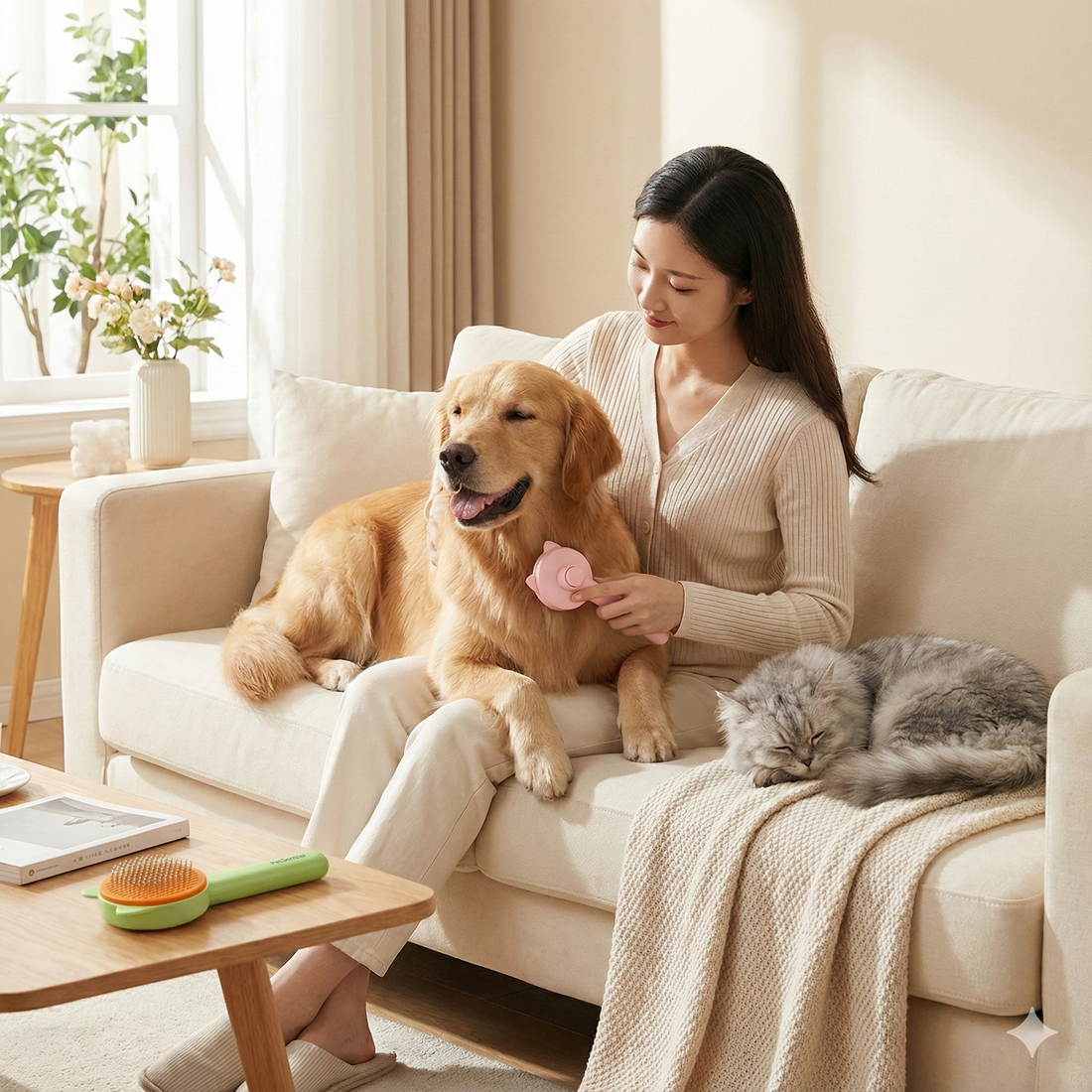 Petsential-Hair Grooming Button Brush